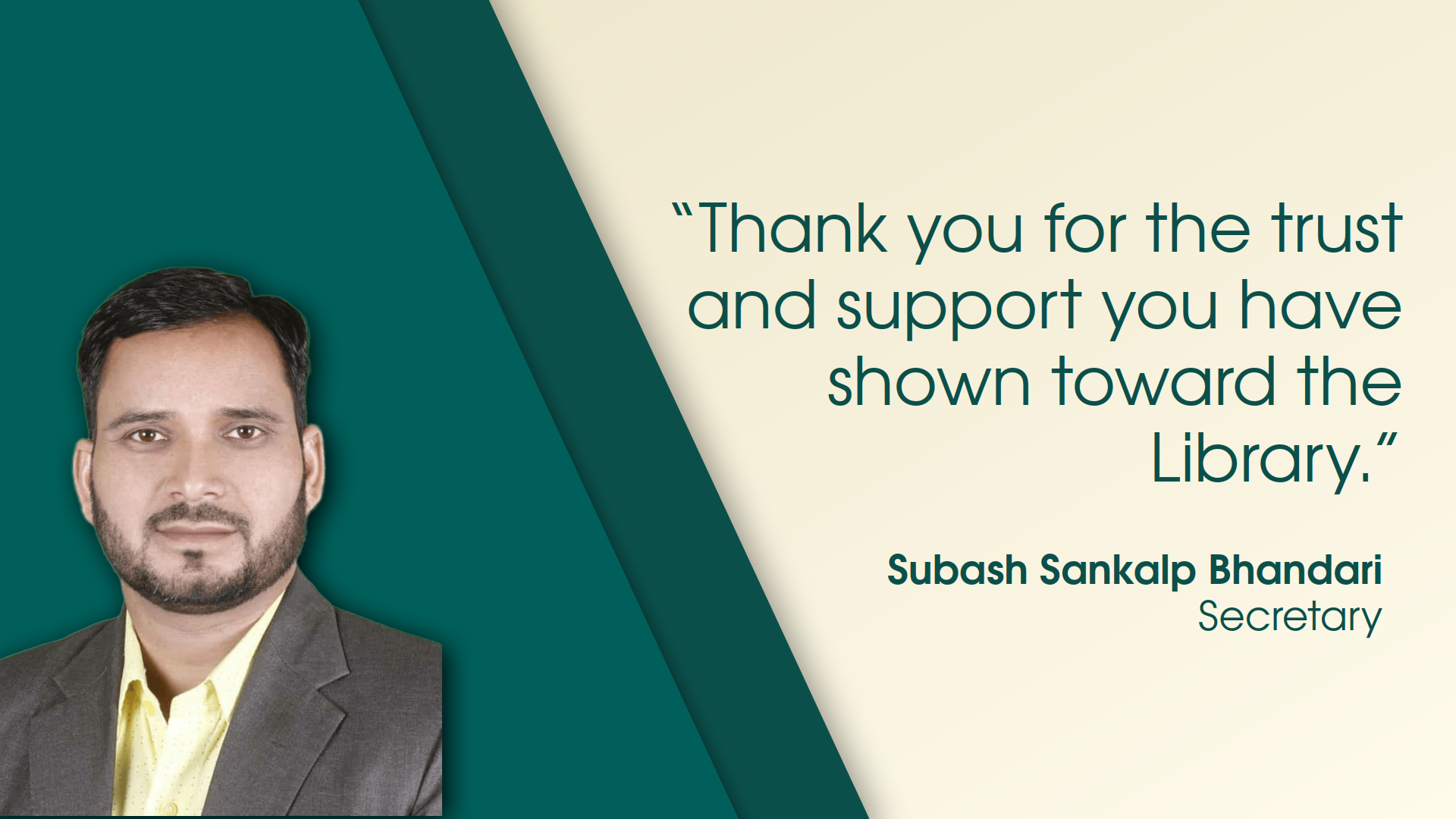 Message from the Secretary